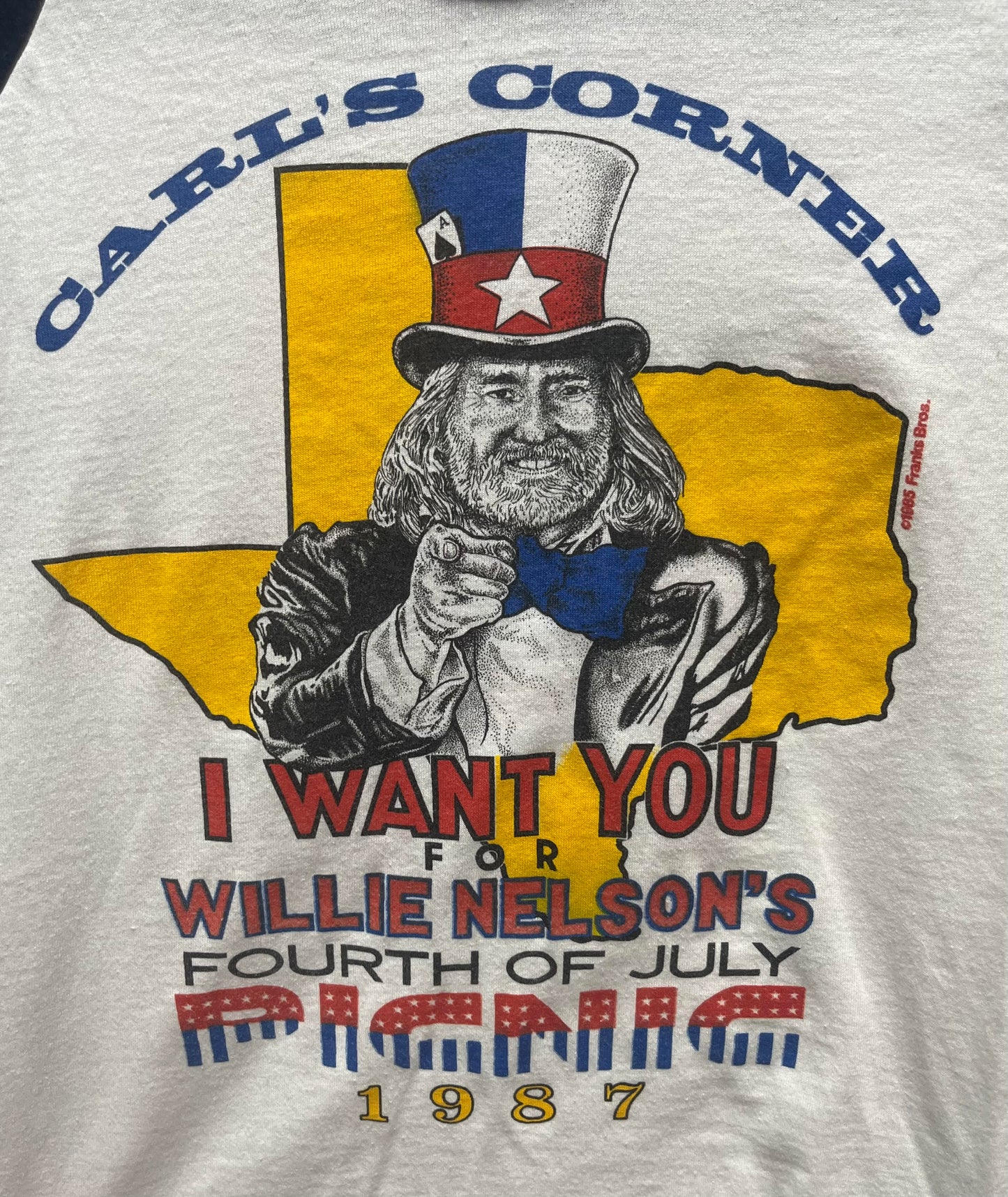 Willie Nelson "4th of July Picnic" Raglan Tee