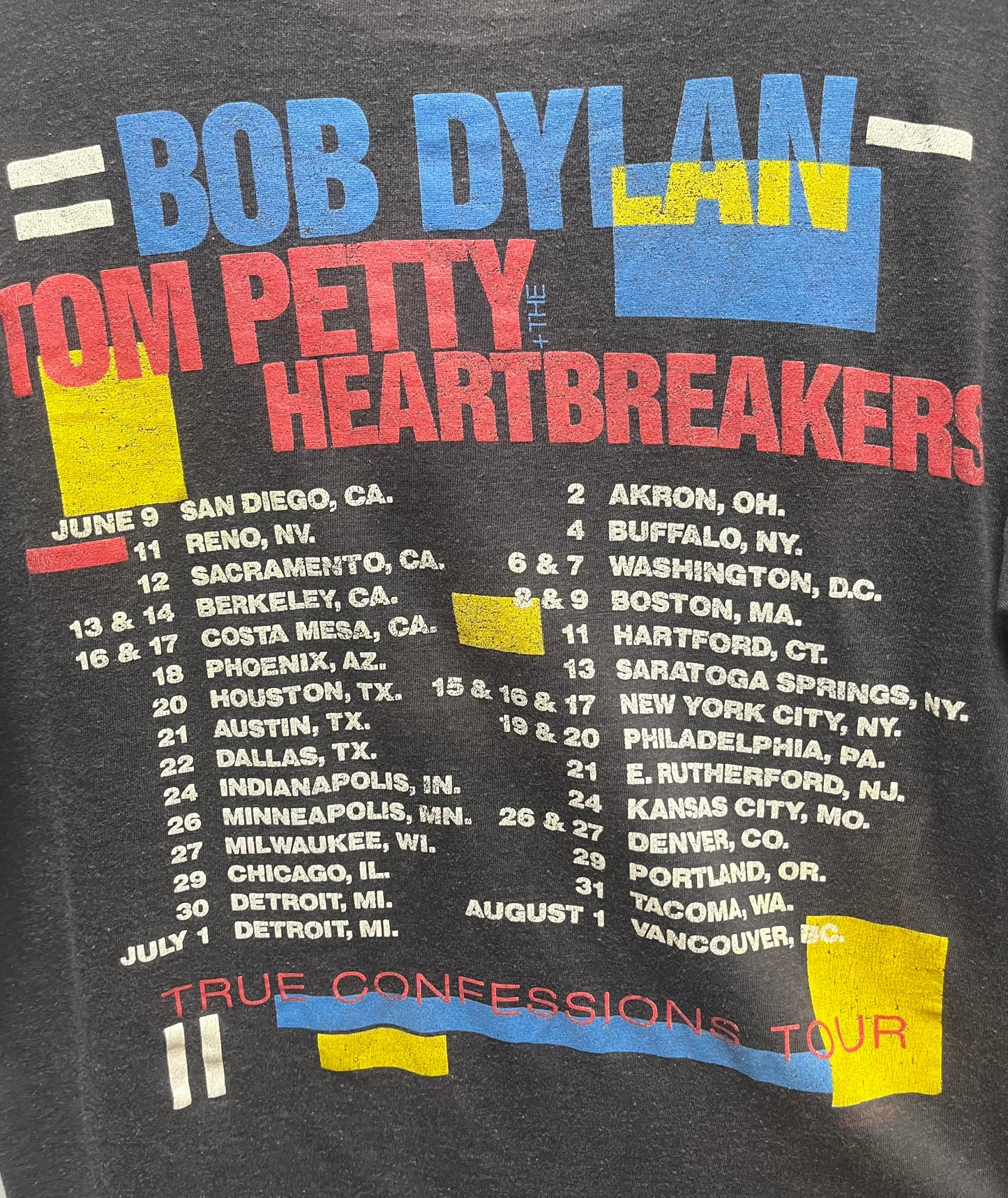 Bob Dylan & Tom Petty "True Confessions" Tour Tee