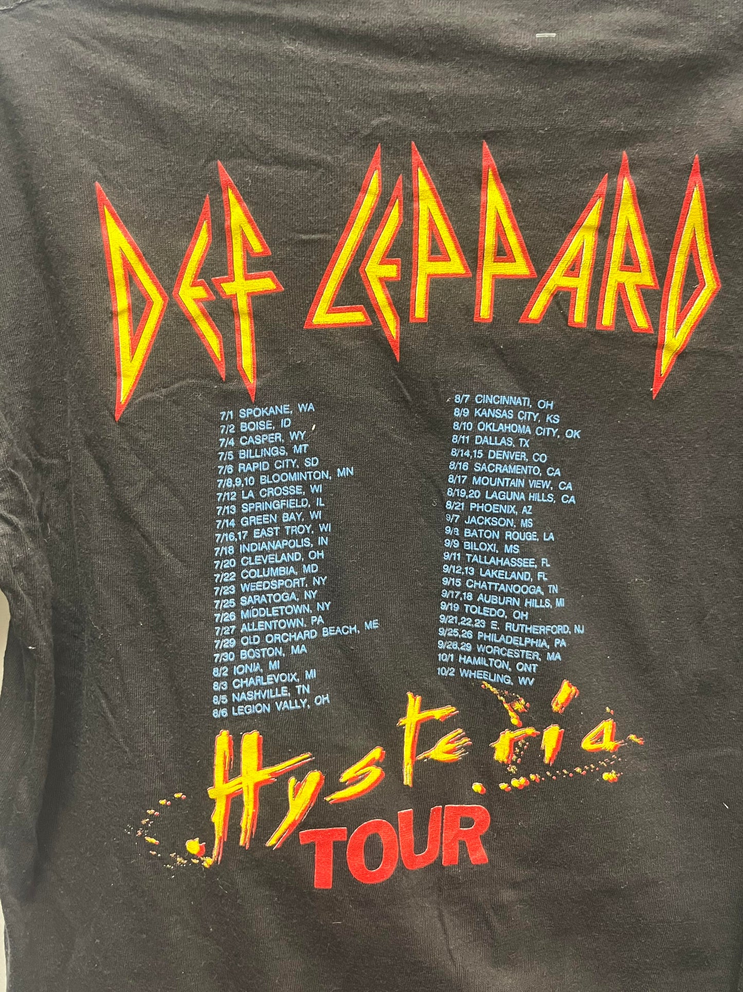 Def Leppard "Hysteria" Tour Tee